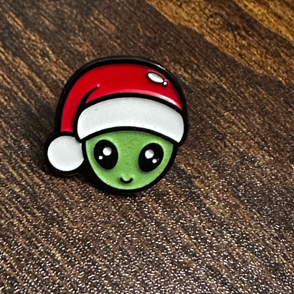 Christmas alien pin